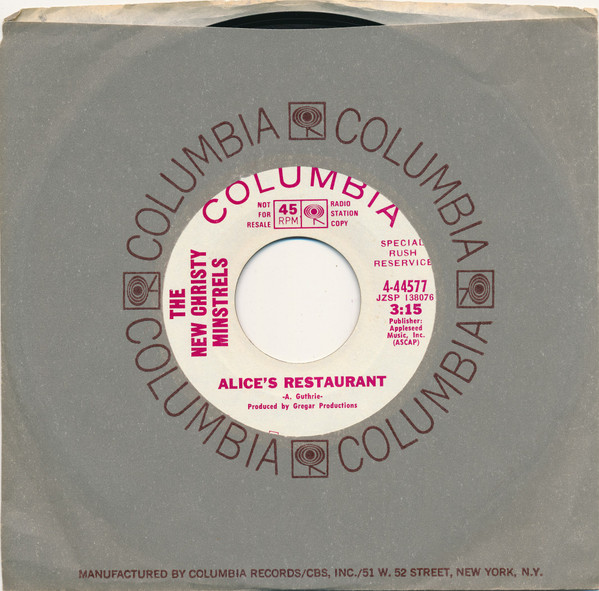  Alice's Restaurant 45 Record 