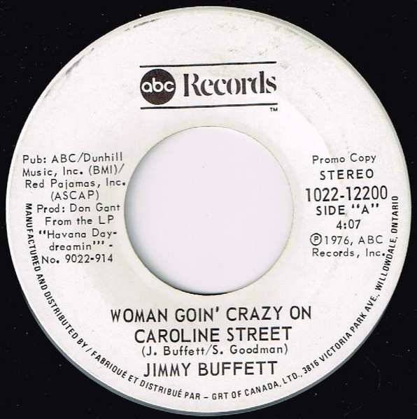  Woman Goin' Crazy on Caroline Street 45 Record 