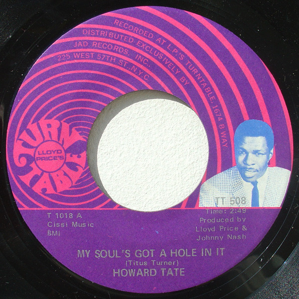  My Soul's Got A Hole In It/ It's Too Late 45 Record 