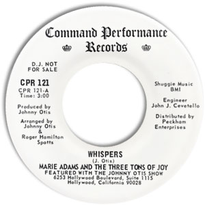 Marie Adams and the Three Tons of Joy, Command Performance 121