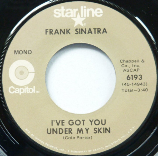  I've Got You Under My Skin/ One For My Baby 45 Record 