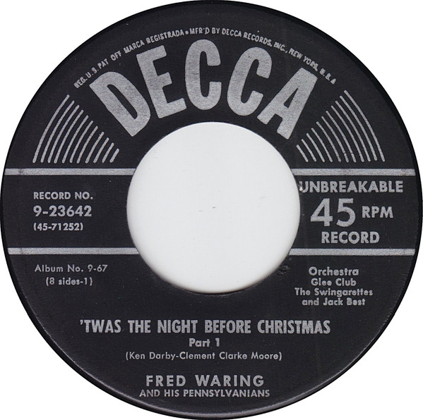  Twas The Night Before Christmas 45 Record 